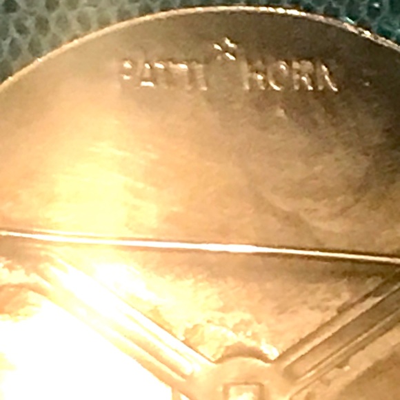 Designer Patti Horn Enameled Brooch - Picture 3 of 7